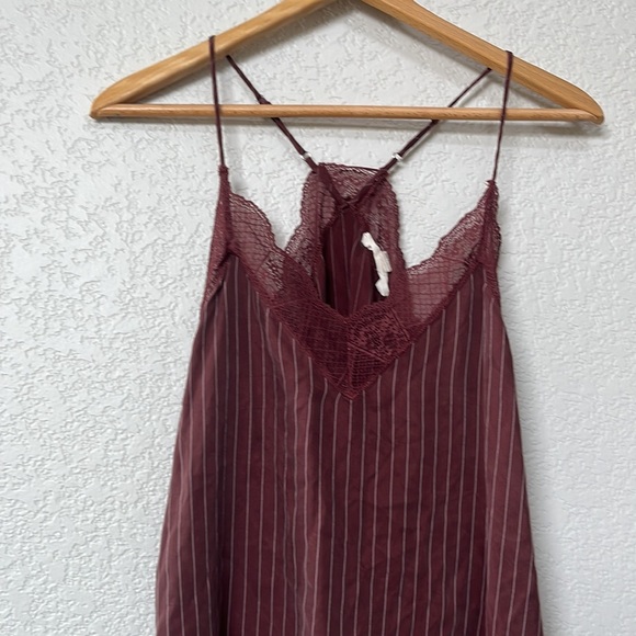 Love Stitch Blouse Tank Top Lace Striped Strappy Red and White size Large - Picture 9 of 10